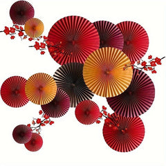 Paper Fan Flower Decoration Wedding Room Background Wall