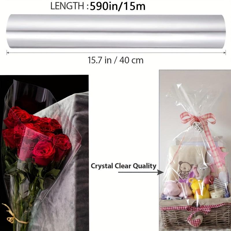 Cellophane Packaging Roll 14.99m x 40.64cm Transparent Bag