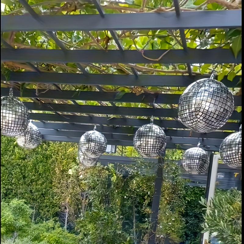 70s Disco Party Decorations 10pcs 4D Giant Round Silvery Mylar Balloons