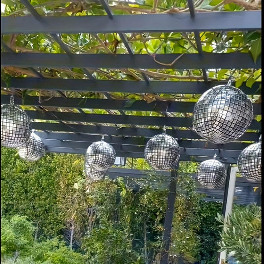70s Disco Party Decorations 10pcs 4D Giant Round Silvery Mylar Balloons