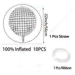 70s Disco Party Decorations 10pcs 4D Giant Round Silvery Mylar Balloons