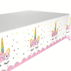 Unicorn Tablecloth For Birthday Party Decoration