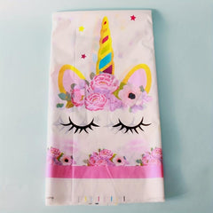 Unicorn Tablecloth For Birthday Party Decoration