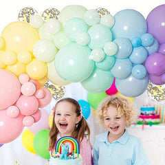 112pcs Pastel Balloon Garland Kit Magical Rainbow Balloon