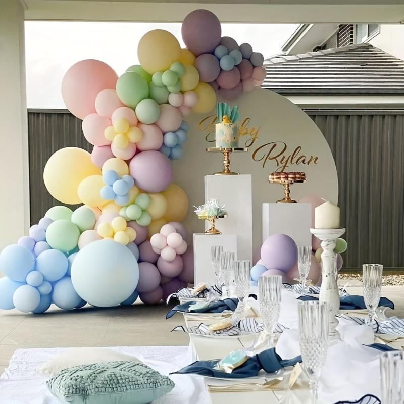 112pcs Pastel Balloon Garland Kit Magical Rainbow Balloon