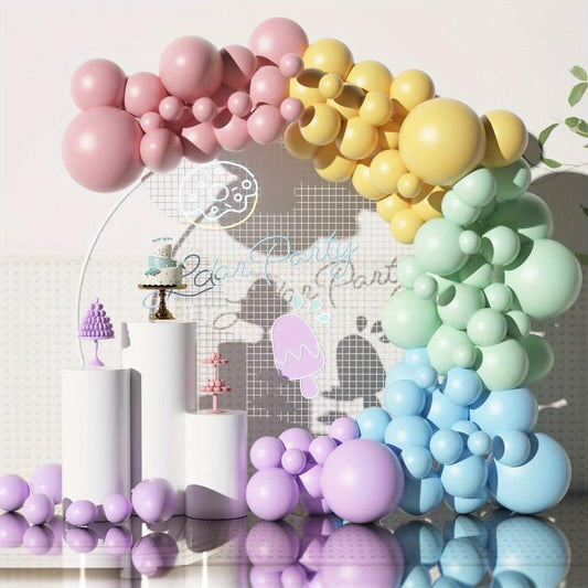 112pcs Pastel Balloon Garland Kit Magical Rainbow Balloon