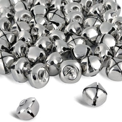 50pcs Christmas Tree Bells Silvery Cross Bell Craft Accessories