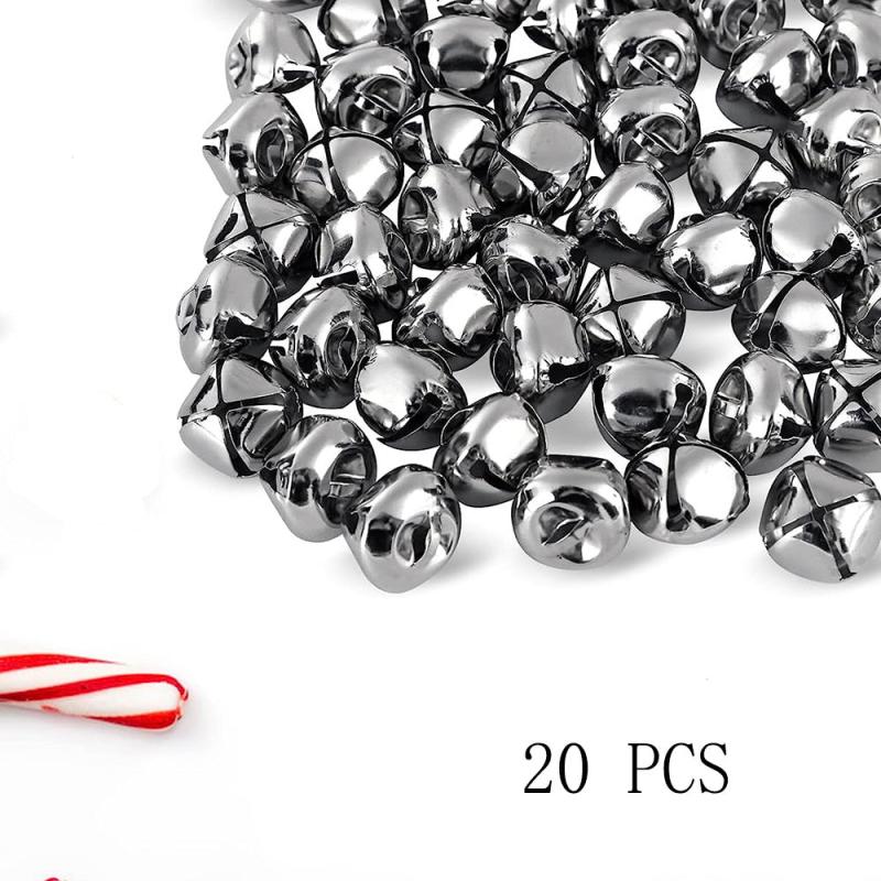 50pcs Christmas Tree Bells Silvery Cross Bell Craft Accessories
