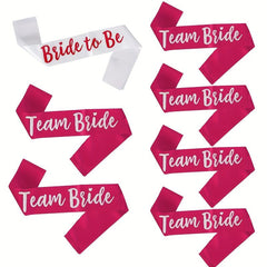 7 Piece Rose Red Bridal Belt Sash Bachelorette Party Supplies