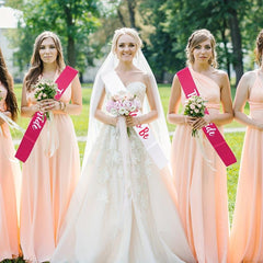 7 Piece Rose Red Bridal Belt Sash Bachelorette Party Supplies