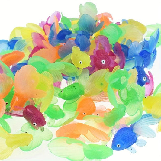 Plastic Vinyl Goldfish 5.08cm Long Fish Toys Assorted Colors Party Favors
