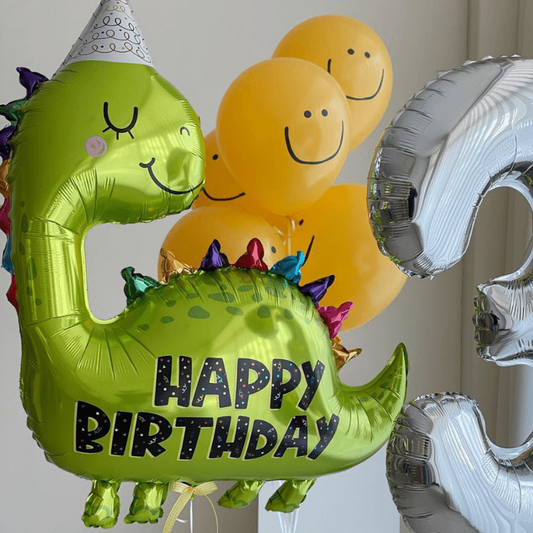 86cm Green Dinosaur Birthday Hat Aluminum Balloon