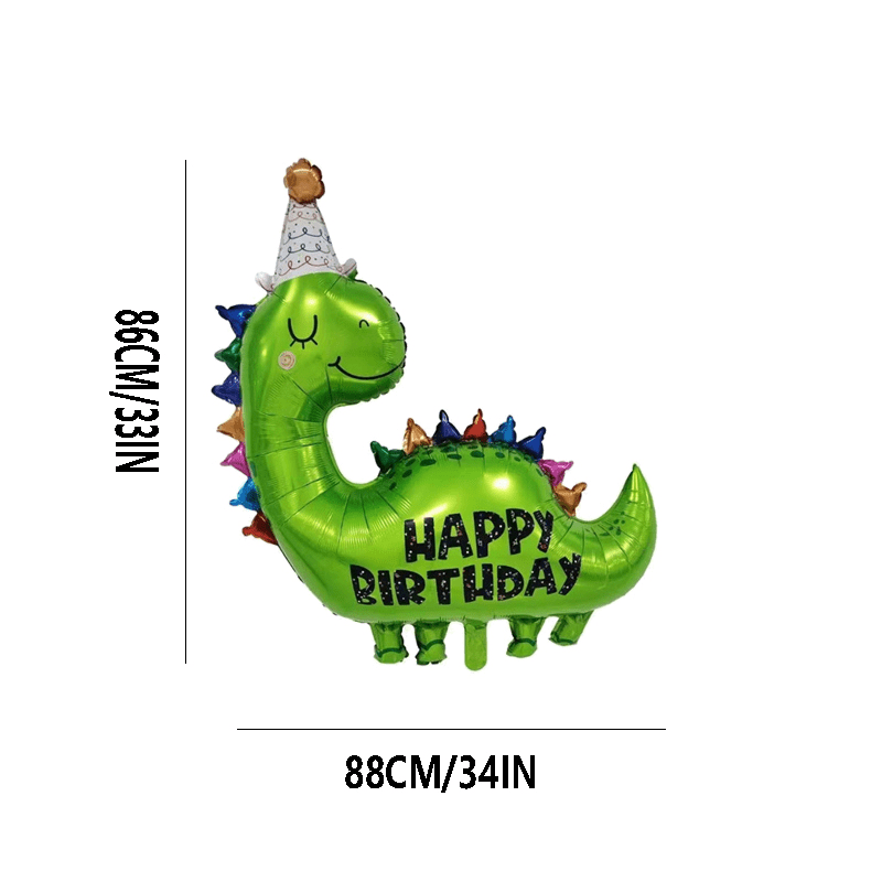 86cm Green Dinosaur Birthday Hat Aluminum Balloon