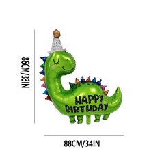 86cm Green Dinosaur Birthday Hat Aluminum Balloon