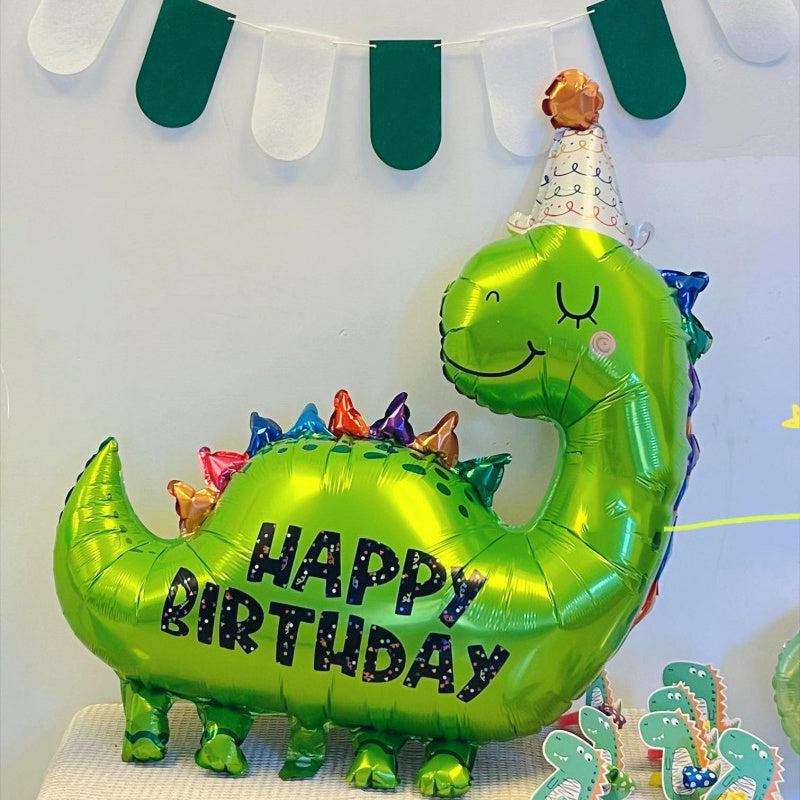 86cm Green Dinosaur Birthday Hat Aluminum Balloon