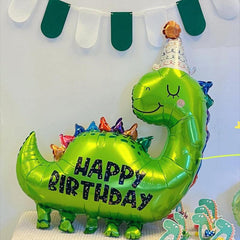 86cm Green Dinosaur Birthday Hat Aluminum Balloon