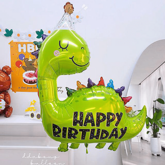 86cm Green Dinosaur Birthday Hat Aluminum Balloon