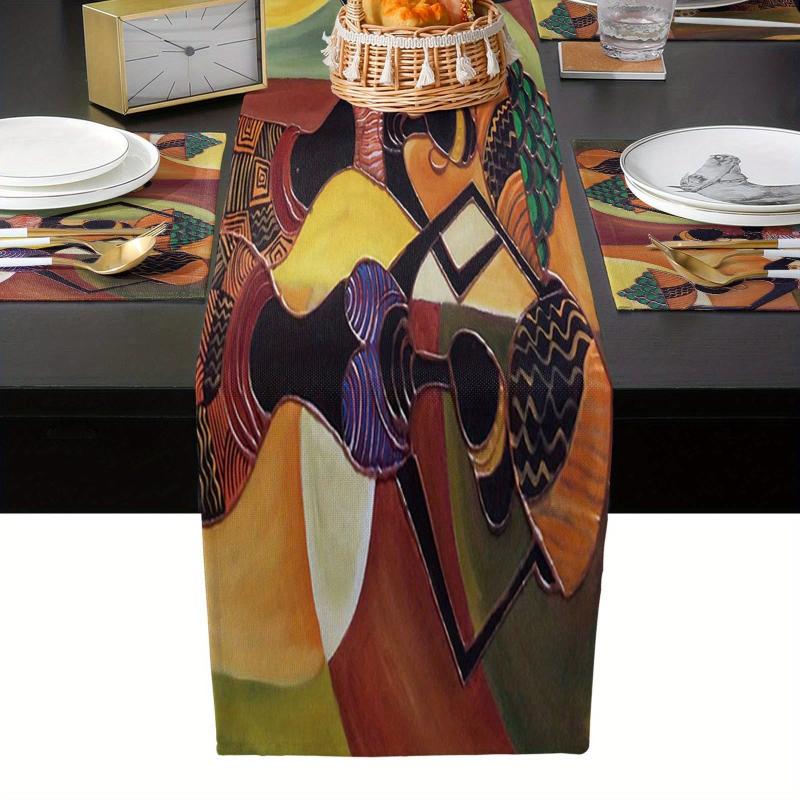 African Women Linen Table Runner 13x72 Inch