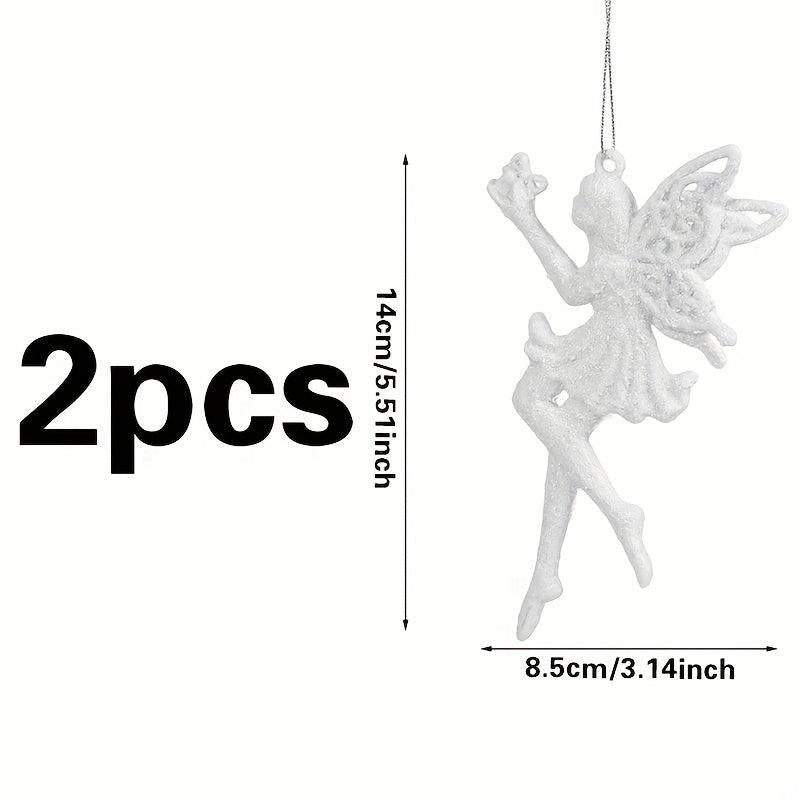2pcs Christmas Resin Hanging Ornament Angel Garland Hanging Decoration