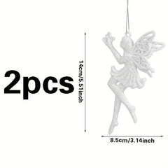 2pcs Christmas Resin Hanging Ornament Angel Garland Hanging Decoration