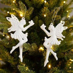 2pcs Christmas Resin Hanging Ornament Angel Garland Hanging Decoration