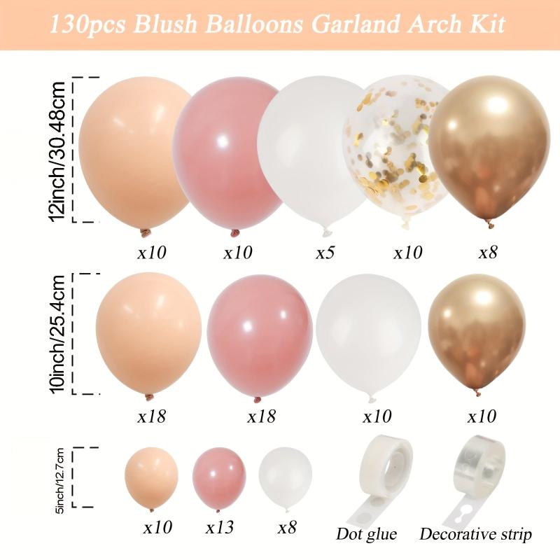 130pcs Blush Balloons Garland Kit for Boho Party Decorations