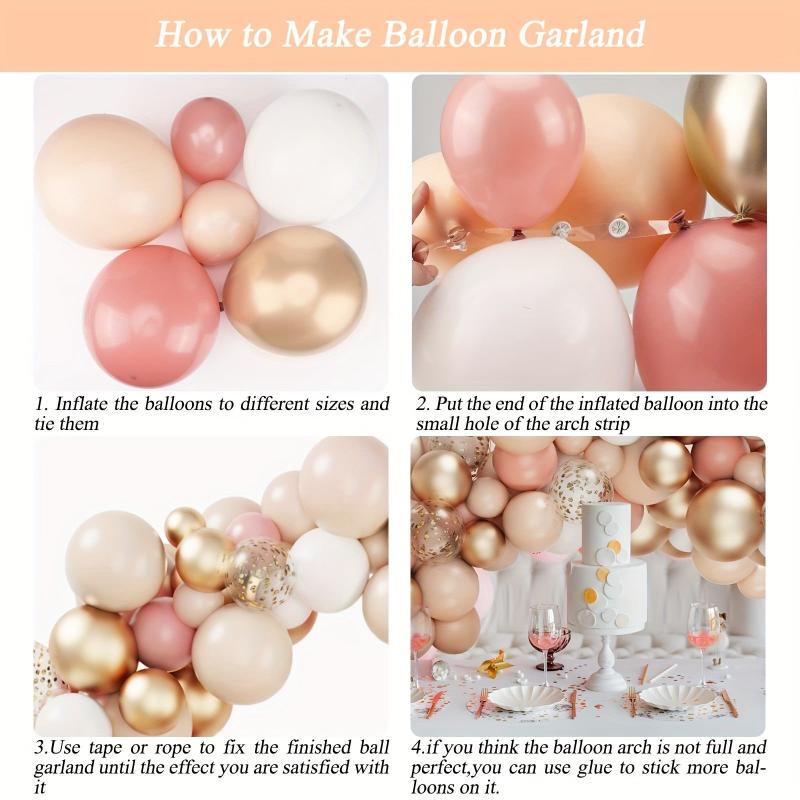 130pcs Blush Balloons Garland Kit for Boho Party Decorations