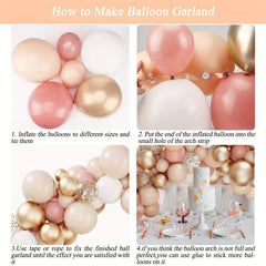 130pcs Blush Balloons Garland Kit for Boho Party Decorations