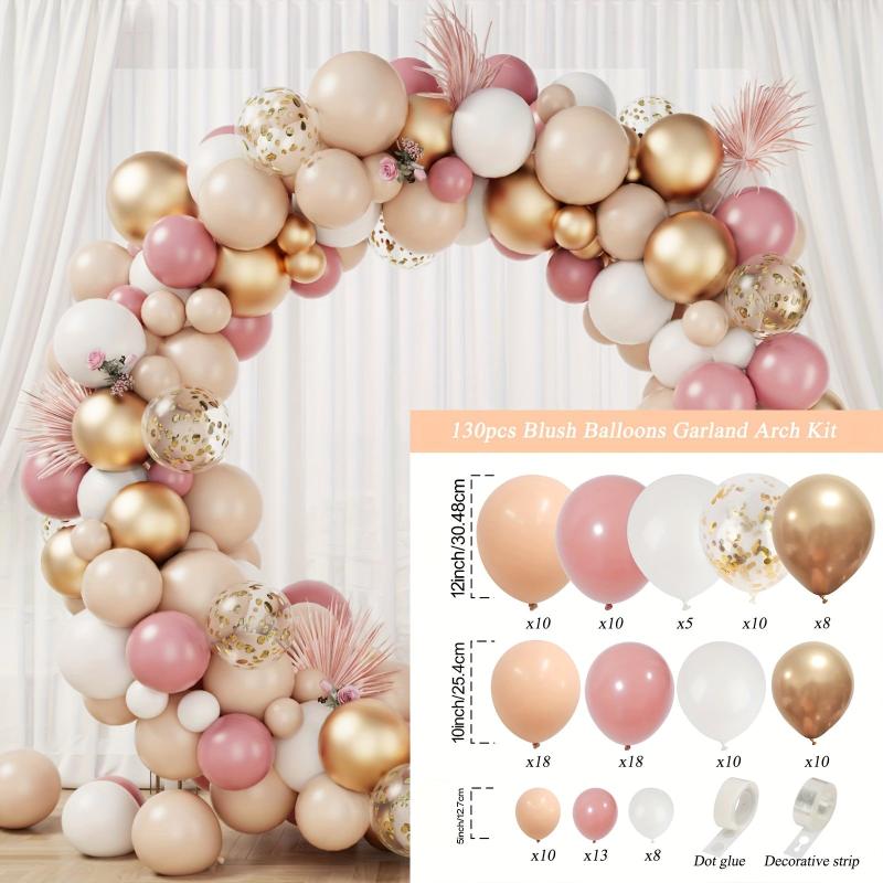 130pcs Blush Balloons Garland Kit for Boho Party Decorations