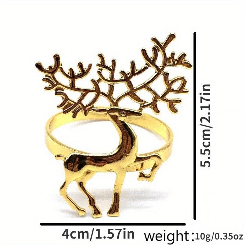 2pcs Christmas Deer Napkin Rings - Party Supplies