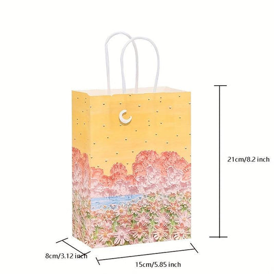 12 Pcs Art Paper Bags for Birthday Party Favor Craft Takeouts