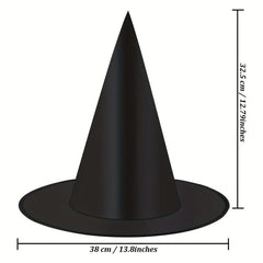 3pcs Halloween Witch Hats w/ Hanging Rope for Courtyard Decoration