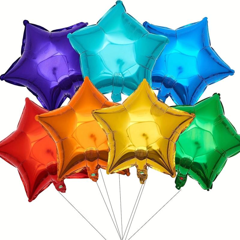 21pcs Star Foil Rainbow Balloons Party Decoration