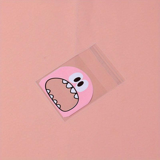100pcs Monster Biscuit Candy Bags, Self-adhesive, Christmas Baking