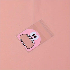 100pcs Monster Biscuit Candy Bags, Self-adhesive, Christmas Baking