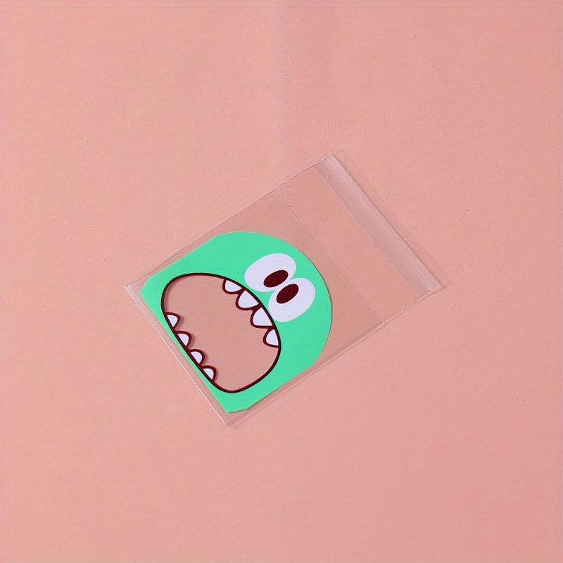 100pcs Monster Biscuit Candy Bags, Self-adhesive, Christmas Baking
