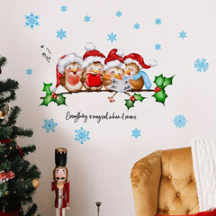 Christmas Party Branch Animal Snowflake Christmas Tree Wall Sticker