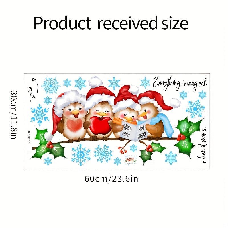 Christmas Party Branch Animal Snowflake Christmas Tree Wall Sticker