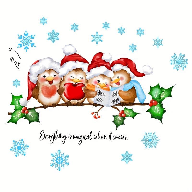 Christmas Party Branch Animal Snowflake Christmas Tree Wall Sticker