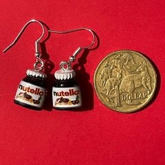 2pcs Peanut Butter Chocolate Sauce 3D Resin Earrings Food Jewelry