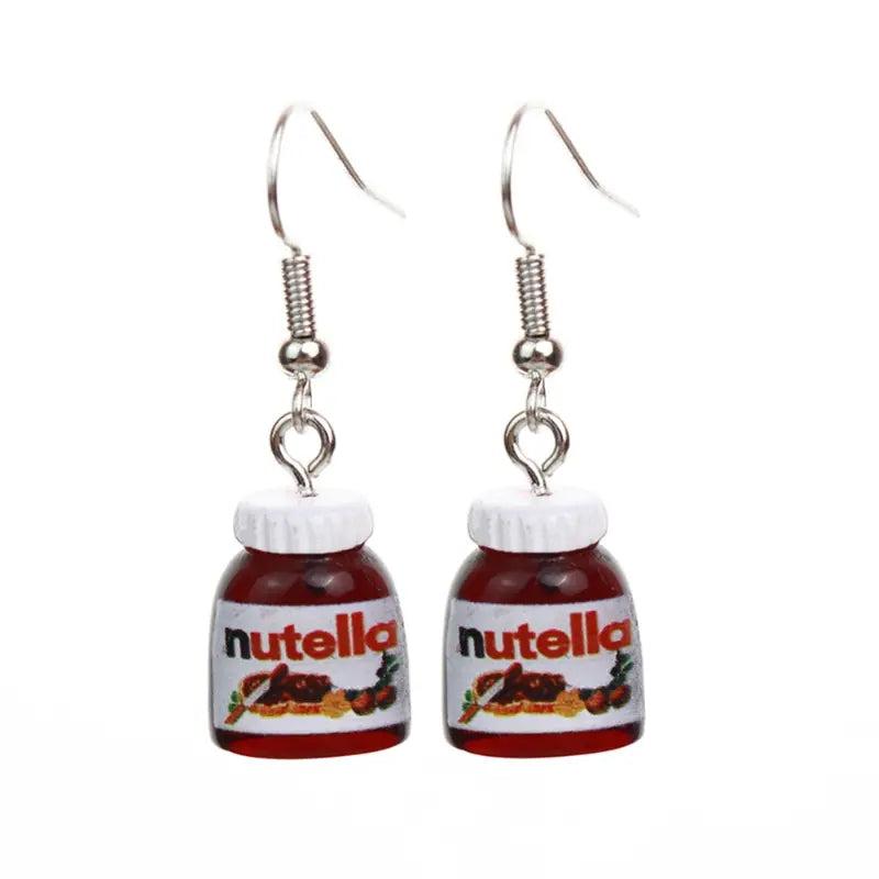 2pcs Peanut Butter Chocolate Sauce 3D Resin Earrings Food Jewelry
