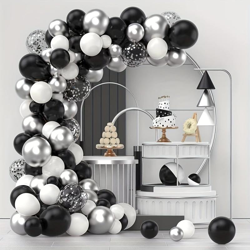 120pcs Silvery Confetti Balloon Arch Balloon Set