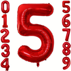 101 6 Cm Red Number Balloon For Birthday Party Supplies