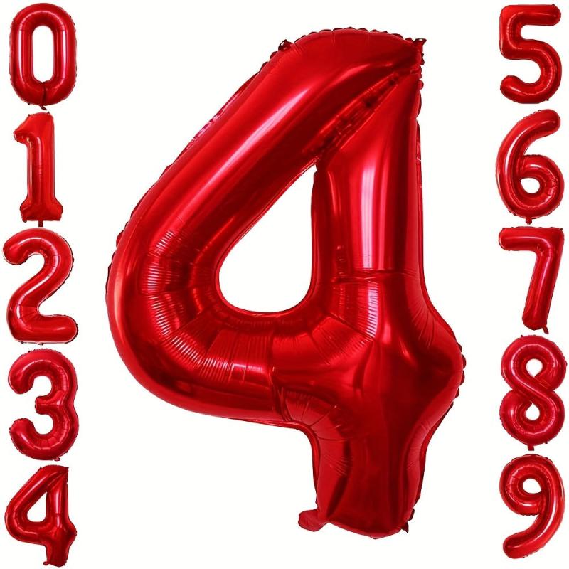 101 6 Cm Red Number Balloon For Birthday Party Supplies