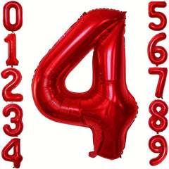 101 6 Cm Red Number Balloon For Birthday Party Supplies