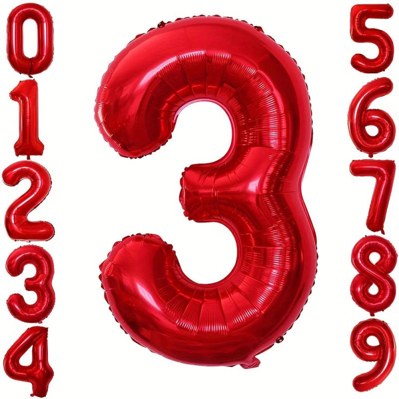 101 6 Cm Red Number Balloon For Birthday Party Supplies
