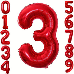 101 6 Cm Red Number Balloon For Birthday Party Supplies
