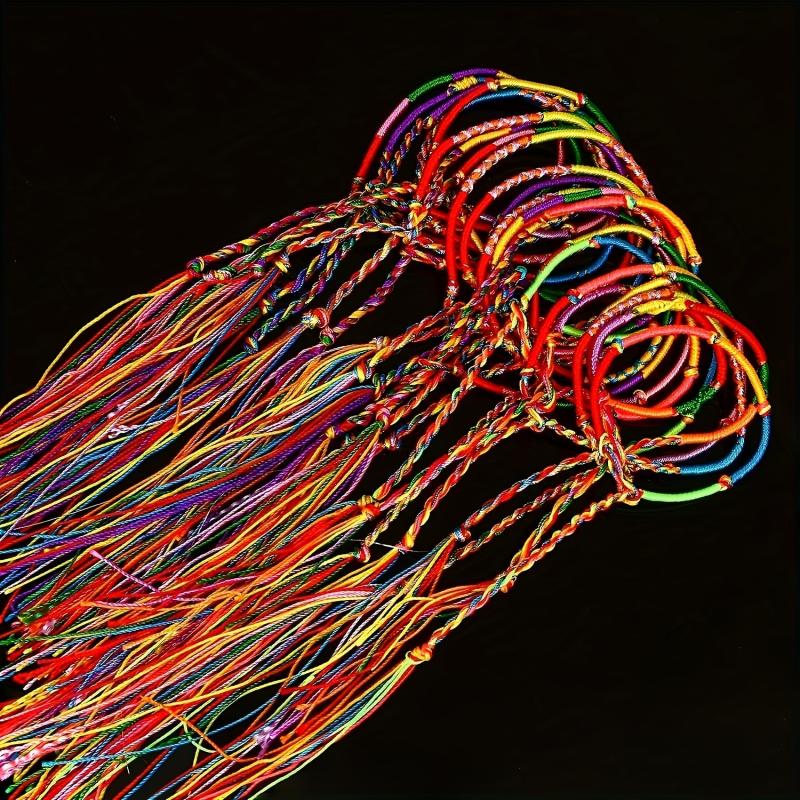 50pcs Braided Bracelet Assorted Colors Friendship Rope Thread Bracelet
