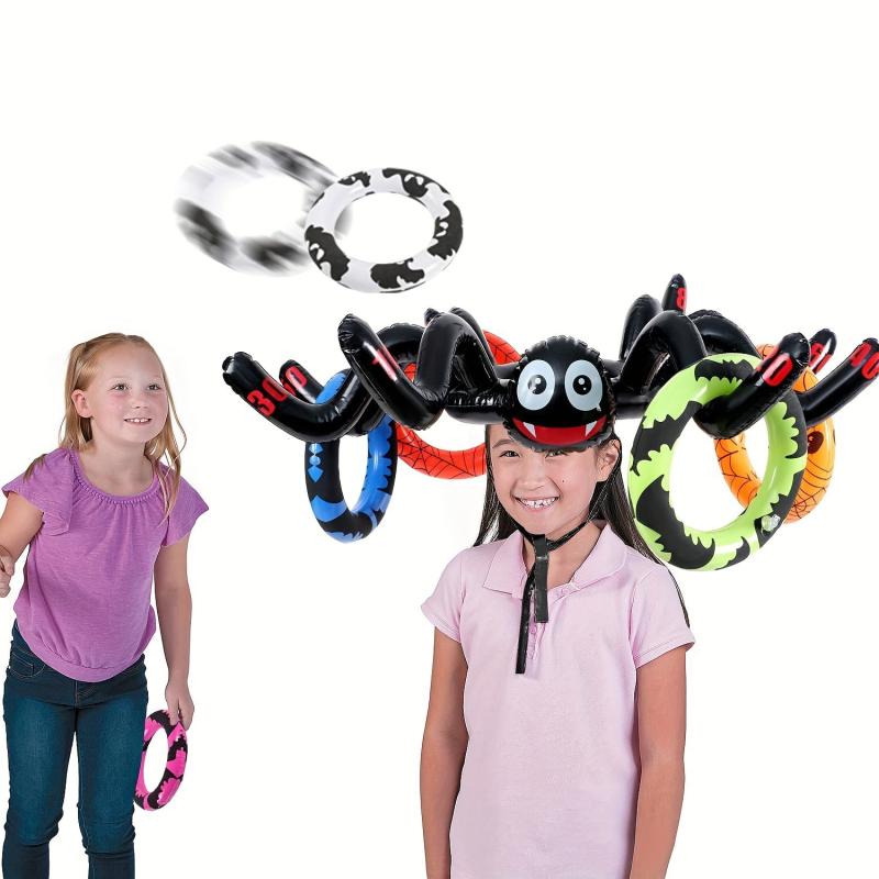 Inflatable Spider Ring Halloween Party Game Bat Tricky Toys Props