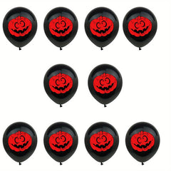 10pcs Halloween Latex Balloons Bat Pumpkin Ghost Face Blood Handprint Witch